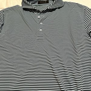 GFore Sky blue and navy striped polo